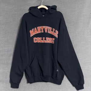 Maryville College Hoodie L Navy Cotton Russell Athletic Collegiate Tennessee